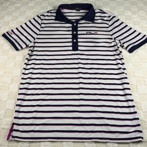 RLX Ralph‎ Lauren Golf Polo Shirt Mens L Striped Performance Athletic
